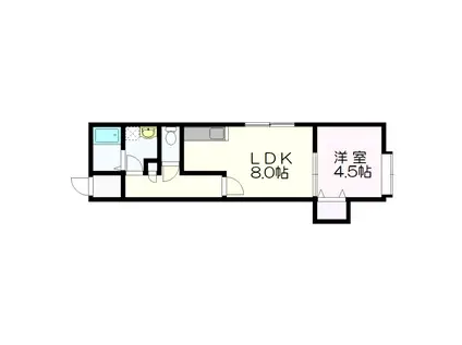 フリューブジョーヌIII(1LDK/3階)の間取り写真