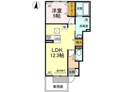 メゾンリアン(1LDK/1階)の間取り写真