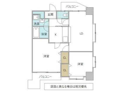 グランドパレスNS-77(2LDK/7階)の間取り写真