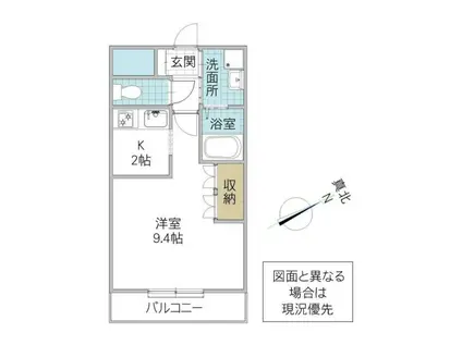 シエル・エスコート(1K/1階)の間取り写真