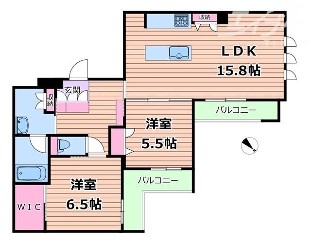 オルキデア クオーレ(2LDK/2階)の間取り写真