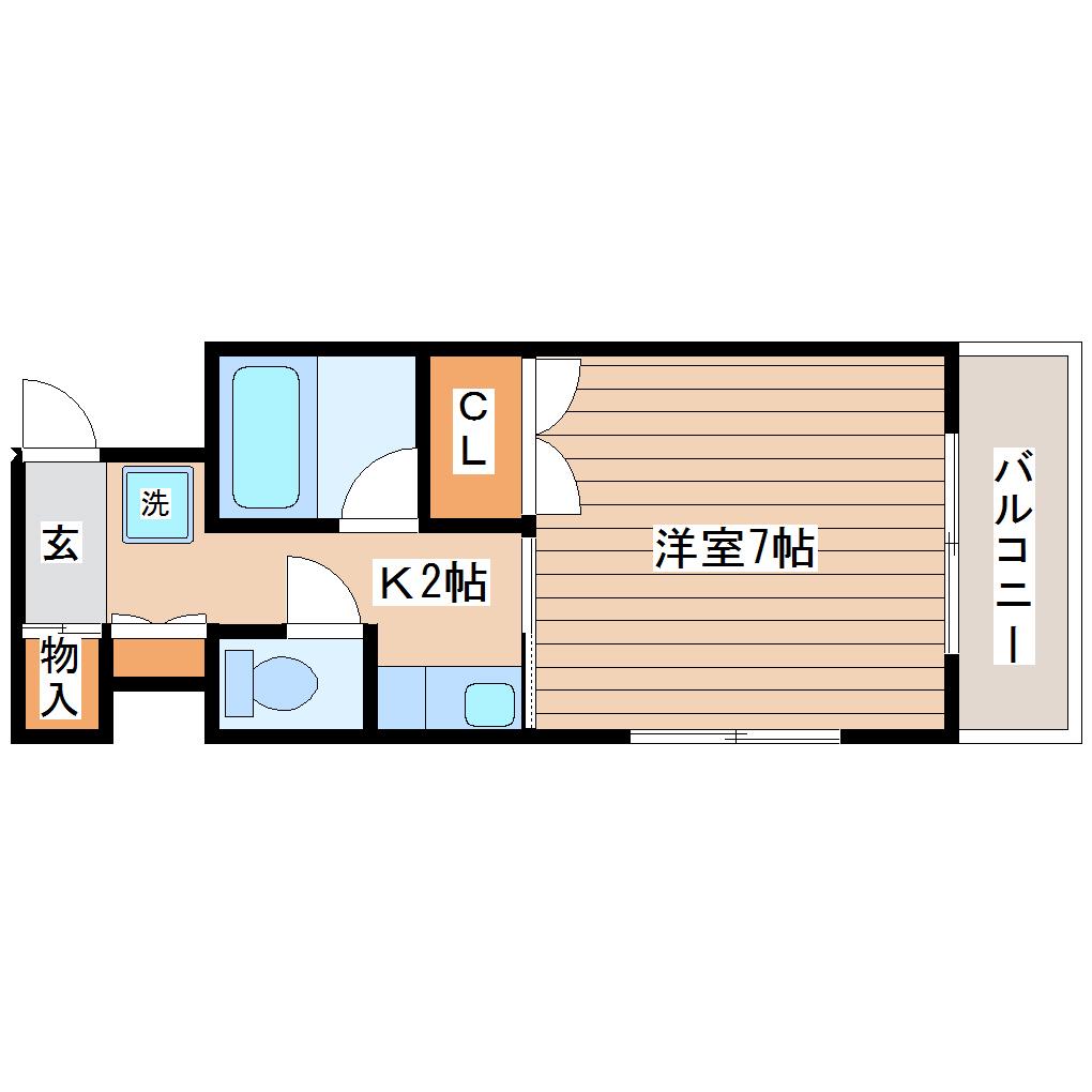 ドミール石川(1K/1階)の間取り写真