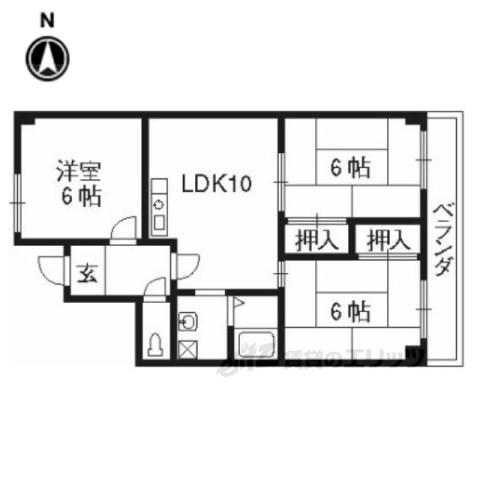 メゾンミソノ(3LDK/5階)の間取り写真