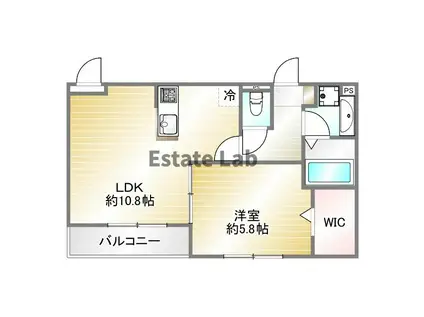 CANALARK(1LDK/2階)の間取り写真