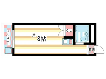 神殿マンション3号棟(ワンルーム/3階)の間取り写真