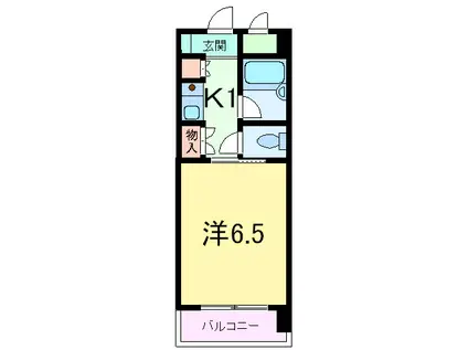 ウェルコート岡本(1K/4階)の間取り写真