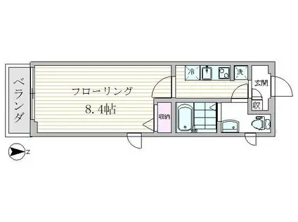 エスジーコート王子(1K/5階)の間取り写真