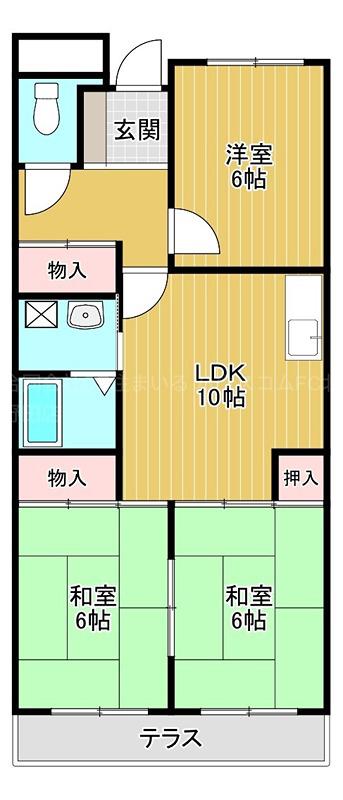 ヴィルフォーレミチハタ(3LDK/1階)の間取り写真