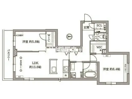 SIGNATURE07シグネチャーゼロセブン(2LDK/2階)の間取り写真