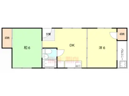 グリーン花川(2DK/2階)の間取り写真