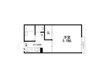 エムズハウス(1K/2階)の間取り写真