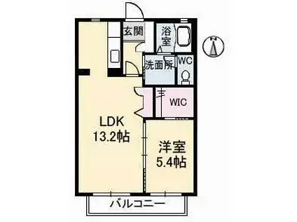 エリーゼ(1LDK/1階)の間取り写真