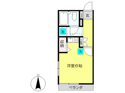 ヴィラドS(ワンルーム/1階)の間取り写真