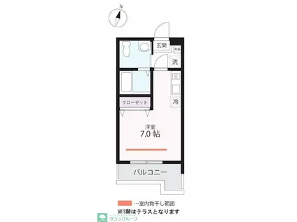 ハーミットクラブハウス根岸IIB号棟(ワンルーム/3階)の間取り写真