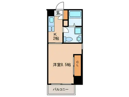 グランデ浅間町(1K/2階)の間取り写真