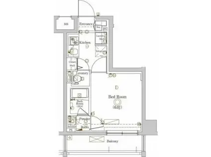 ラフィスタ川崎大師II(1K/7階)の間取り写真
