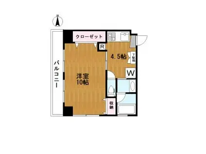 メゾン福島(1K/4階)の間取り写真