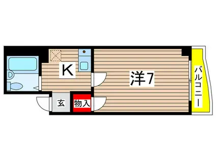 第一ファミールビル(1K/4階)の間取り写真