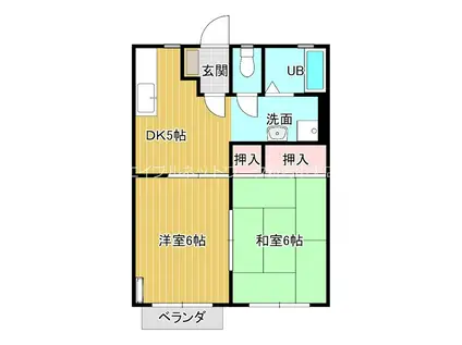 パストラール近江C棟(2DK/2階)の間取り写真