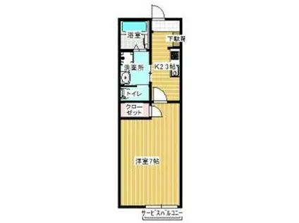 朝日レジデンス竹園(2LDK/3階)の間取り写真