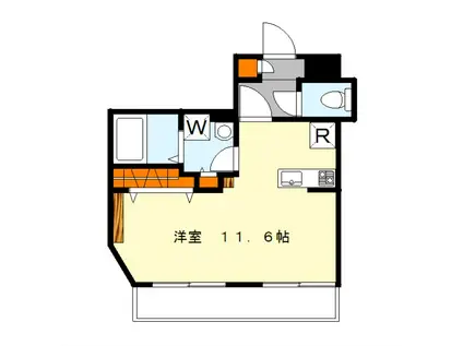 市川真間レジデンス(ワンルーム/2階)の間取り写真