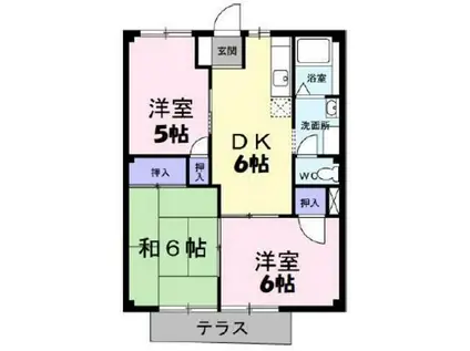 ニューシティ山本(3DK/1階)の間取り写真