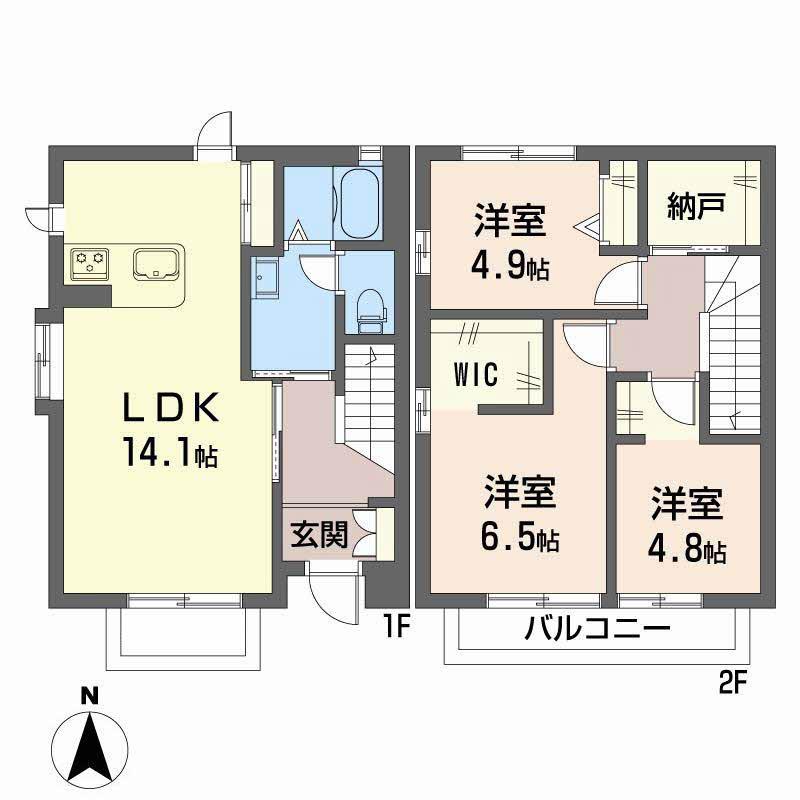 メゾン花畠(3LDK/1階)の間取り写真