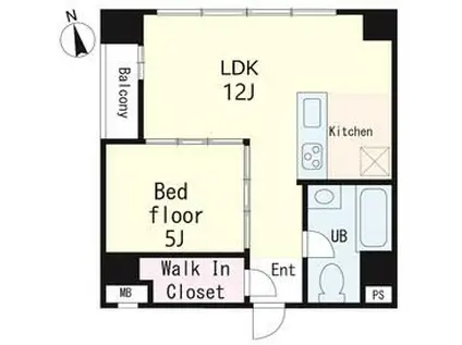 ZEN KAGURAZAKA(1LDK/2階)の間取り写真