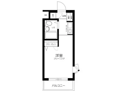 スカイコート練馬(ワンルーム/2階)の間取り写真