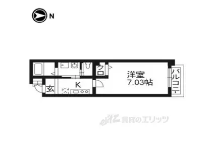 メサヴェルデ今出川(1K/5階)の間取り写真