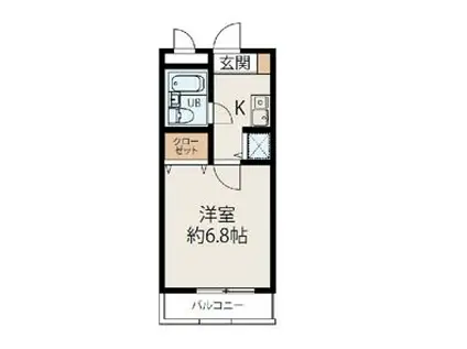 ソリッドリファイン玉川上水(1K/2階)の間取り写真