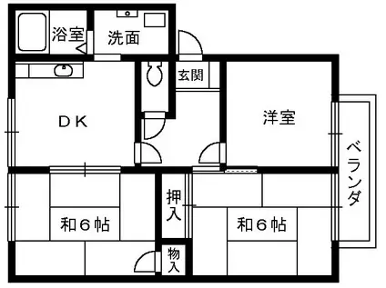 フレグランス鳳(3DK/1階)の間取り写真