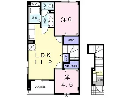 パークサイド(2LDK/2階)の間取り写真