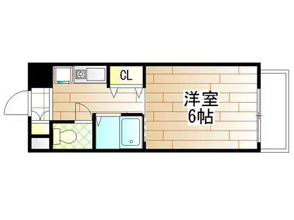 エクセレント上新10(1K/6階)の間取り写真