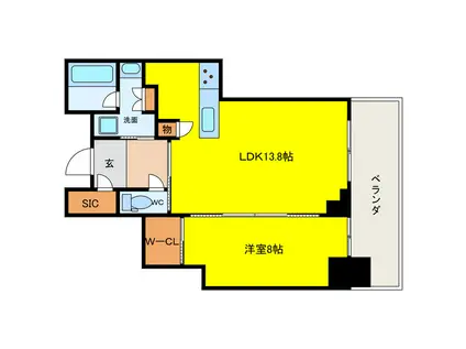 グランドメゾン新梅田タワー THE CLUB RESIDENCE(1LDK/11階)の間取り写真