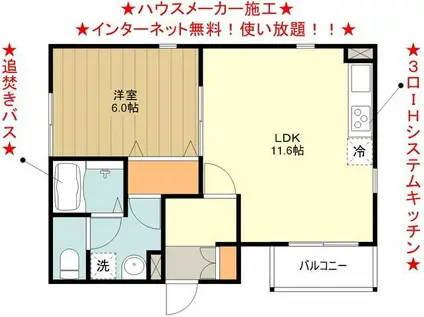 ワイズソフィア(1LDK/1階)の間取り写真