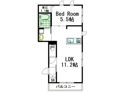 グリシーナ荻窪(1LDK/3階)の間取り写真