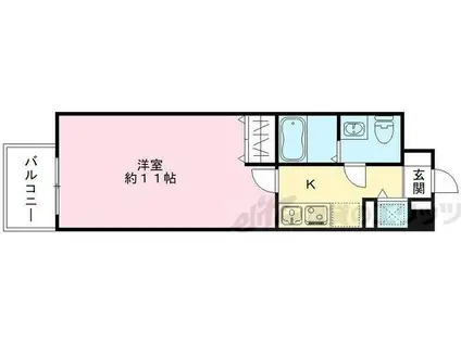 セレブコート梅田(1K/2階)の間取り写真