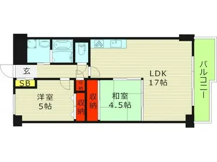 桜宮コンソルト(2LDK/6階)の間取り写真