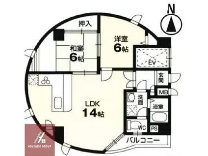 ソレイユ南町(2LDK/3階)の間取り写真