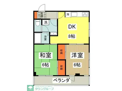 第2ともえビル(2DK/4階)の間取り写真