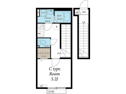 リブリ・リーガル(1K/2階)の間取り写真