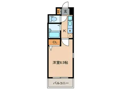 HOPE CITY 天神橋 C棟(1K/12階)の間取り写真