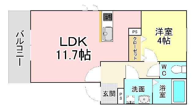 AUTUNNO中原西II(1LDK/3階)の間取り写真