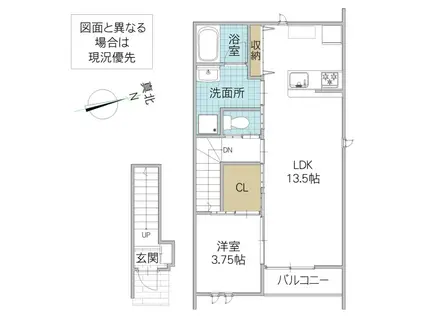 レーガベーネ河原子(1LDK/2階)の間取り写真