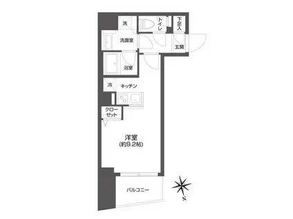 GRAN PASEO 市谷甲良町(1K/5階)の間取り写真