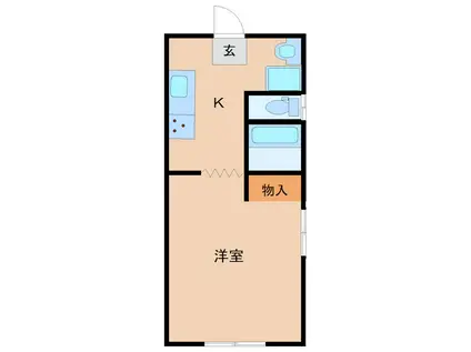 コンフィーフラット(1K/2階)の間取り写真