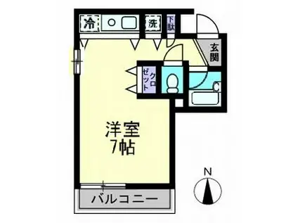 フォレストコート藤塚(ワンルーム/4階)の間取り写真