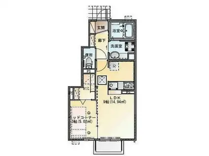 清水台アパートメント(1LDK/1階)の間取り写真