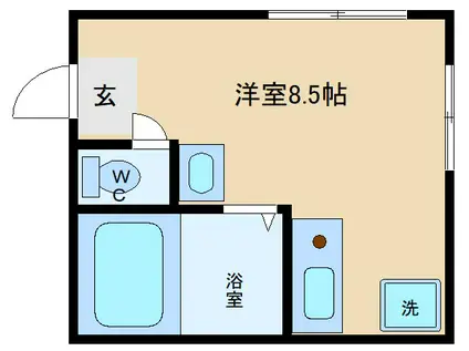 リバレックス(ワンルーム/2階)の間取り写真